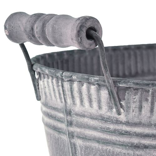 Floristik24 Plantepotte Oval Urtepotte Metal Fod Lilla Hvid L28cm
