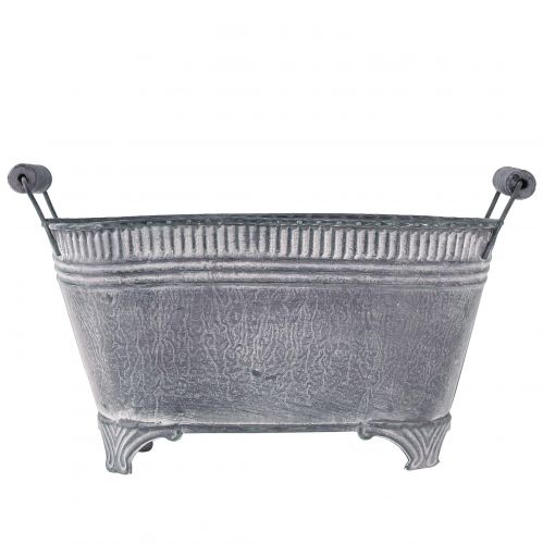 Floristik24 Plantepotte Oval Urtepotte Metal Fod Lilla Hvid L28cm
