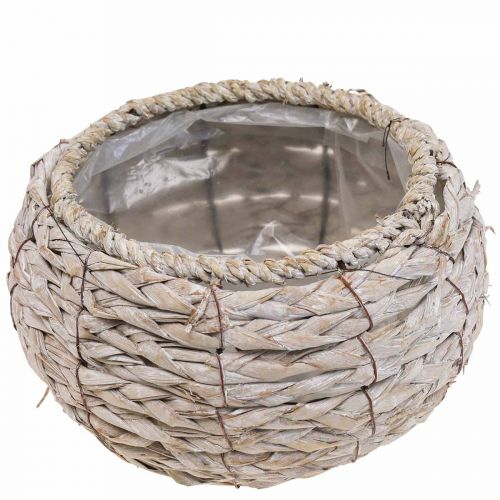 Artikel Plantekurv plantepotte rund hvidvasket Ø22cm H13cm