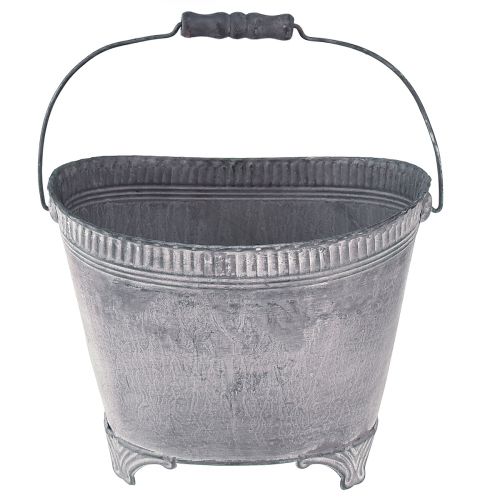 Floristik24 Plantebakke planter metal urtepotte lilla hvid H16,5cm