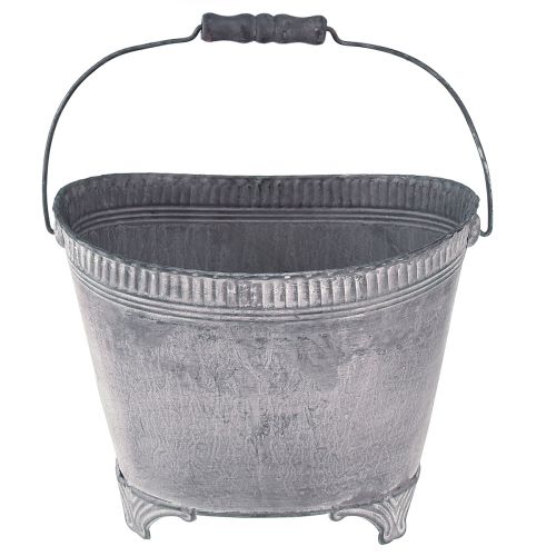 Plantebakke planter metal urtepotte lilla hvid H16,5cm