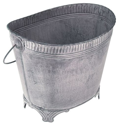 Floristik24 Plantebakke planter metal urtepotte lilla hvid H16,5cm