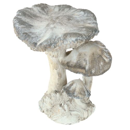 Svampedekoration støbt sten grå hvidvasket 21,5×18×22 cm