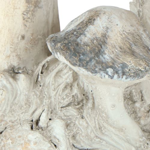 Artikel Svampedekoration støbt sten grå hvidvasket 21,5×18×22 cm