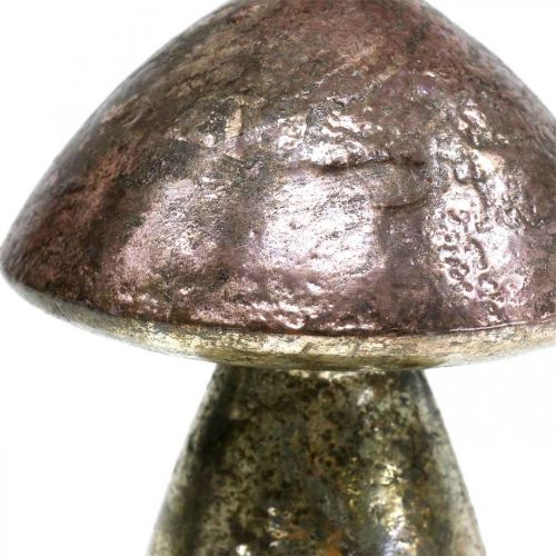 Floristik24 Pyntesvampe pink efterårsdekorationsglas Ø9cm H13,5cm 2stk