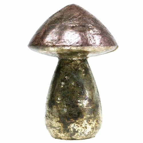Artikel Pyntesvampe pink efterårsdekorationsglas Ø9cm H13,5cm 2stk