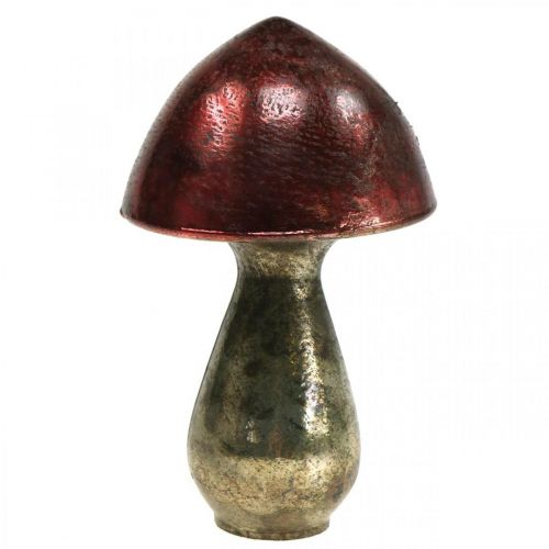 Artikel Deco champignon rød stort glas efterårsdekoration Ø14cm H23cm