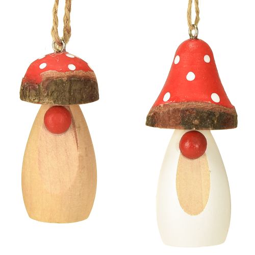 Artikel Svamp til ophæng af træ hvid, brun assorteret 6,5/8cm 8 stk