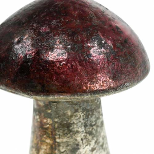 Floristik24 Dekorativ champignonfinish glas hindbærfarvet, sølv H10cm
