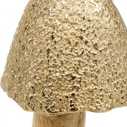 Floristik24 Dekorativ svamp stor metal træ gylden, natur dekorativ figur efterår 32cm