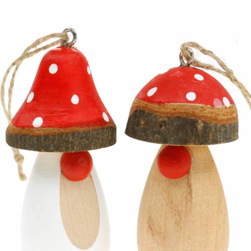 Artikel Champignon til at hænge træ hvid, brun assorteret 6,5 / 8cm 8stk