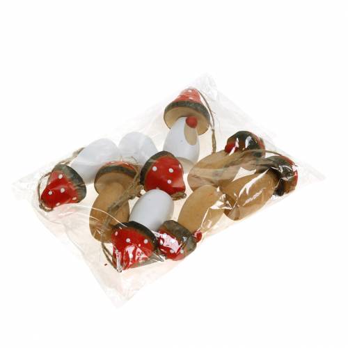 Artikel Svamp til ophæng af træ hvid, brun assorteret 6,5/8cm 8 stk