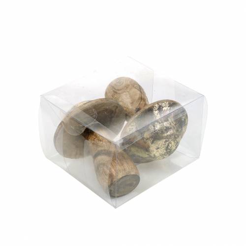 Floristik24 Træsvamp gylden, naturligt mangotræ Ø6.8cm H9.8cm 2stk