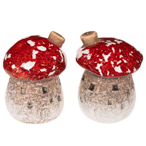 Dekoration af svampehus miniature fluesvamp 6 cm 2 stk. købe | Floristik24.dk