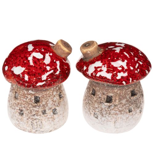 Dekoration af svampehus miniature fluesvamp 6 cm 2 stk. | Floristik24.dk