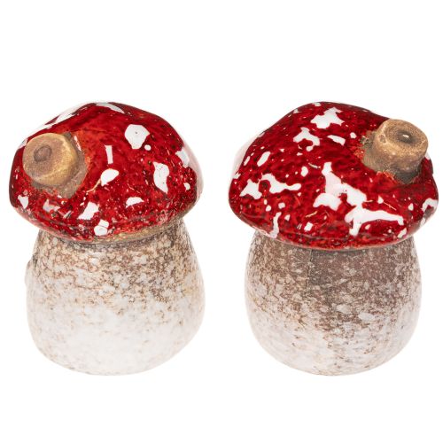 Dekoration af svampehus miniature fluesvamp 6 cm 2 stk. | Floristik24.dk