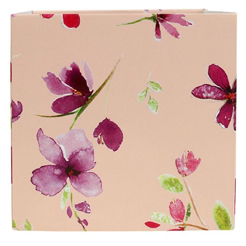 Floristik24 Papirpose 12 cm x 12 cm lyserød med mønster 8stk