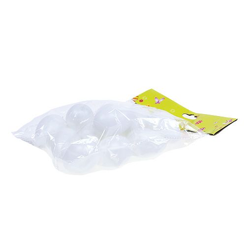 Floristik24 Plastæg til at hænge 6cm hvid 12stk