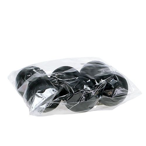 Floristik24 Plastkugle sort Ø6cm 6stk