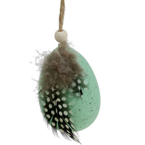 Floristik24 Plastæg med fjer blandede farver 7cm 6stk