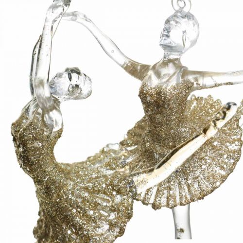 Floristik24 Dekorativ bøjledanser, juletræsdekoration, ballerina til ophæng H14/13cm 2 stk.