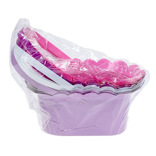 Floristik24 Plastkurv med ovalt sort greb. 21 x 11 x 9,5 cm 10stk