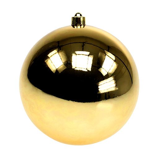 Plastkugle guld lille Ø14cm 1stk