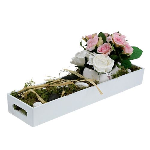 Floristik24 Plastskål hvid 42cm x 10,5cm