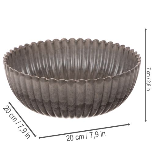 Rund, rillet skål, dekorativ beholder til blomsterarrangementer, 20 cm, 2 stk. | Floristik24.dk