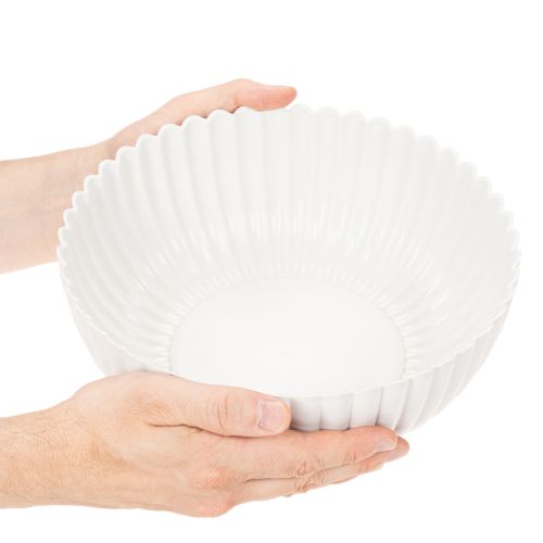 Dekorativ skål, ribbet, stor størrelse 25 cm | Floristik24.dk