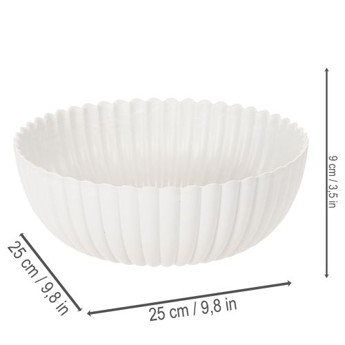 Dekorativ skål, ribbet, stor størrelse 25 cm | Floristik24.dk