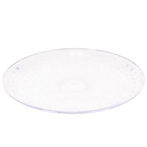 Dekorativ gennemsigtig rund skål med fod, 32 cm | Floristik24.dk