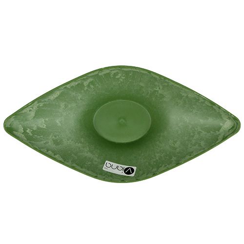 Floristik24 Plastskål oval 34 cm x 17,5 cm H10cm grøn, 1 stk