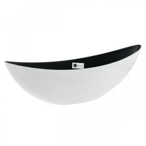 Floristik24 Deco skål oval hvid, sort planteskål planteskib 55cm