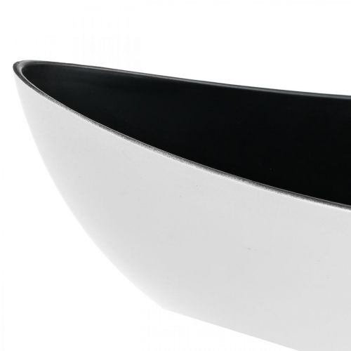 Floristik24 Deco skål oval hvid, sort planteskål planteskib 55cm