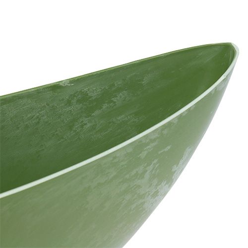 Floristik24 Plastbåd grøn oval 39cm x 12,5cm H13cm, 1stk