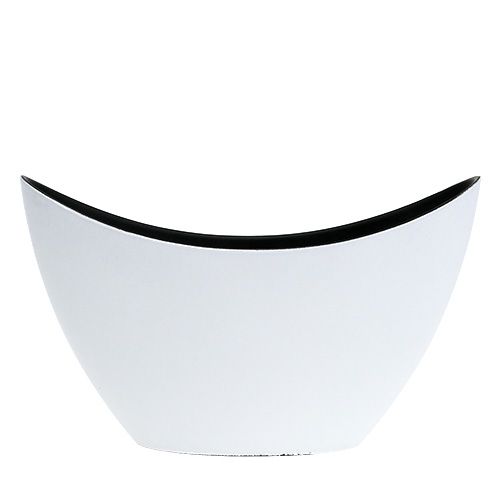 Floristik24 Plastbåd hvid 20cm x 9cm H12cm