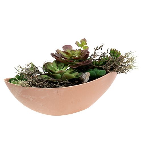 Artikel Dekorativ skål plast lysegrøn 39cm x 13cm H13cm 1 stk