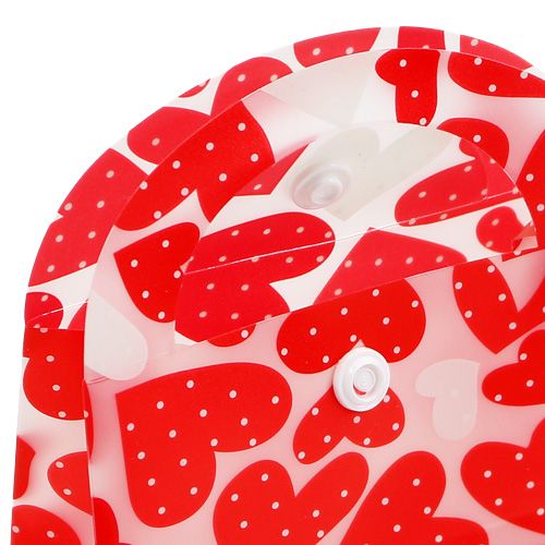 Floristik24 Plastpose hjerte mønster 9 cm x 9,5 cm x 3,5 cm 10 stk