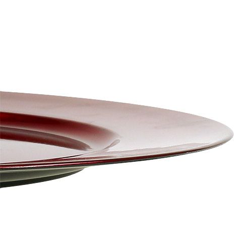 Floristik24 Plastplade Ø33cm rød med glaseret effekt