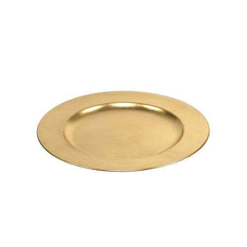 Artikel Plastplade 25cm guld med bladguld effekt