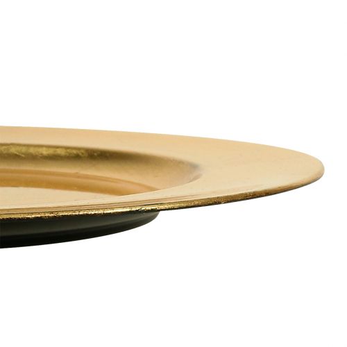 Artikel Plastplade 25cm guld med bladguld effekt