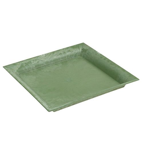 Floristik24 Plastplade grøn firkant 26cm x 26cm