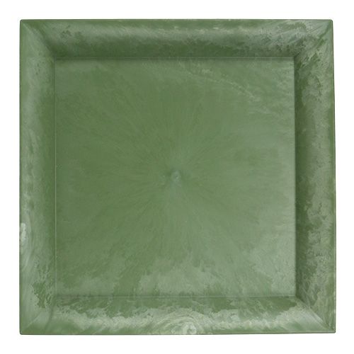 Floristik24 Plastplade grøn firkant 26cm x 26cm