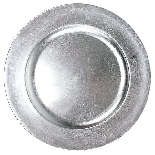 Plastplader sølv Ø17cm 10p