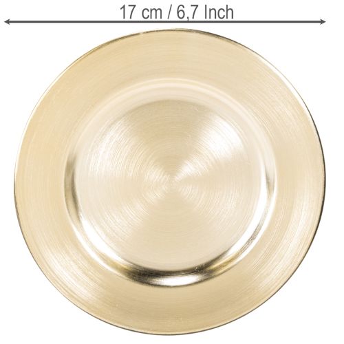 Små runde blanke dekorative tallerkener, 17 cm, 6 stk.