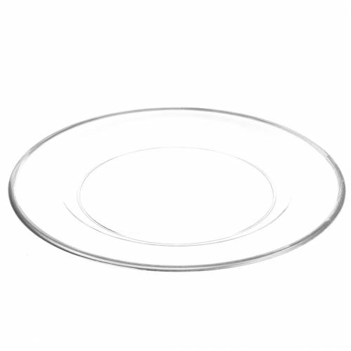 Floristik24 Dekorativ plade med sølvkant klar plast Ø33cm