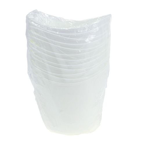 Floristik24 Plastgryder med håndtag 12stk. 14cmx12cm hvid