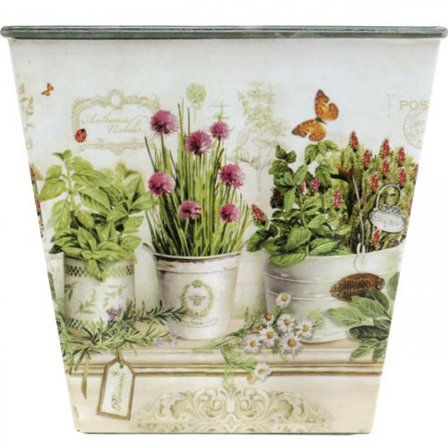 Artikel Urtepotte, plantekasse med motiv, plantekasse H13cm B13,5cm