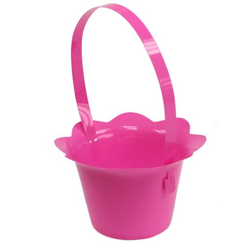 Floristik24 Plastkrukke med håndtag farvet Ø15cm H9,5cm 10stk